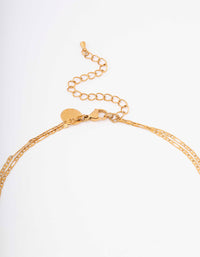 Gold Plated Stainless Steel Figaro Double Chain Necklace - link has visual effect only