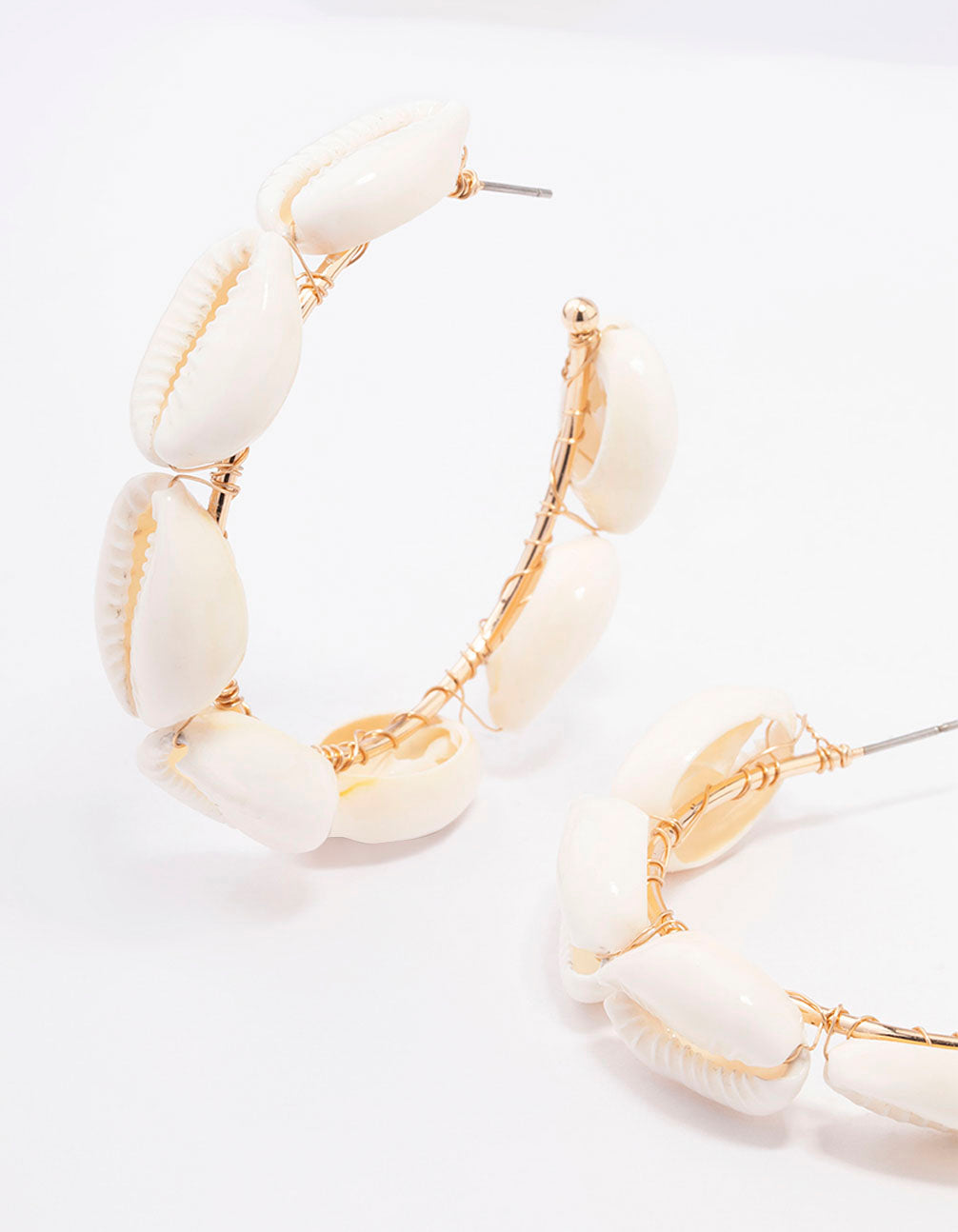 Genuine Shell Large Hoop Earrings