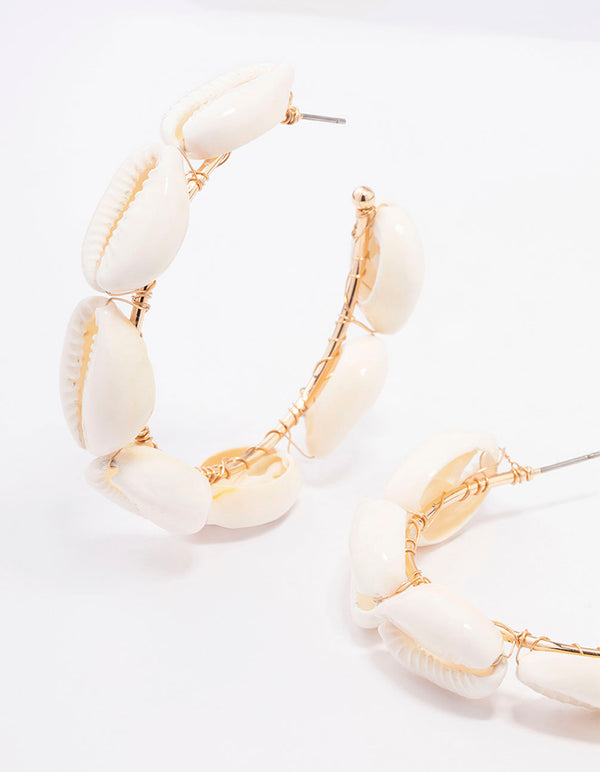 Genuine Shell Large Hoop Earrings