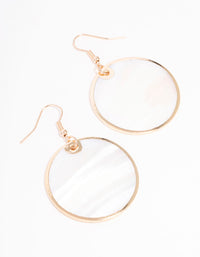 Gold Genuine Shell Disc Drop Earrings - link has visual effect only