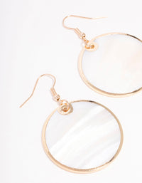 Gold Genuine Shell Disc Drop Earrings - link has visual effect only