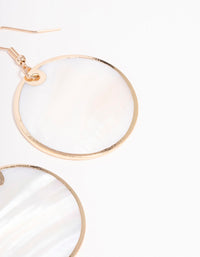 Gold Genuine Shell Disc Drop Earrings - link has visual effect only