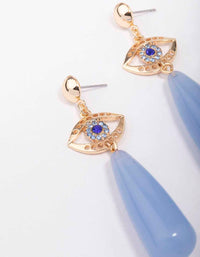 Gold Evil Eye Double Drop Earrings - link has visual effect only
