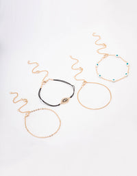 Gold Evil Eye Bracelet & Anklet 4-Pack - link has visual effect only