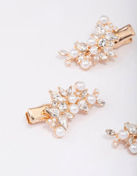 Gold Pearl & Marquise Cluster Hair Clip 3-Pack - link has visual effect only