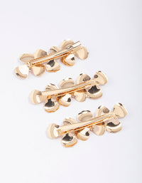 Gold Triple Daisy Hair Clip 3-Pack - link has visual effect only