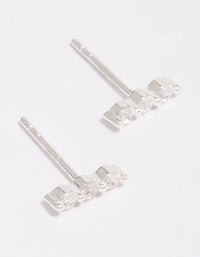 Sterling Silver Cubic Zirconia Bar Stud Earrings - link has visual effect only