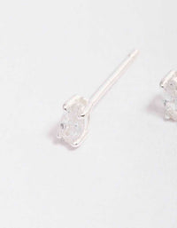 Sterling Silver Cubic Zirconia Marquise Stud Earrings - link has visual effect only