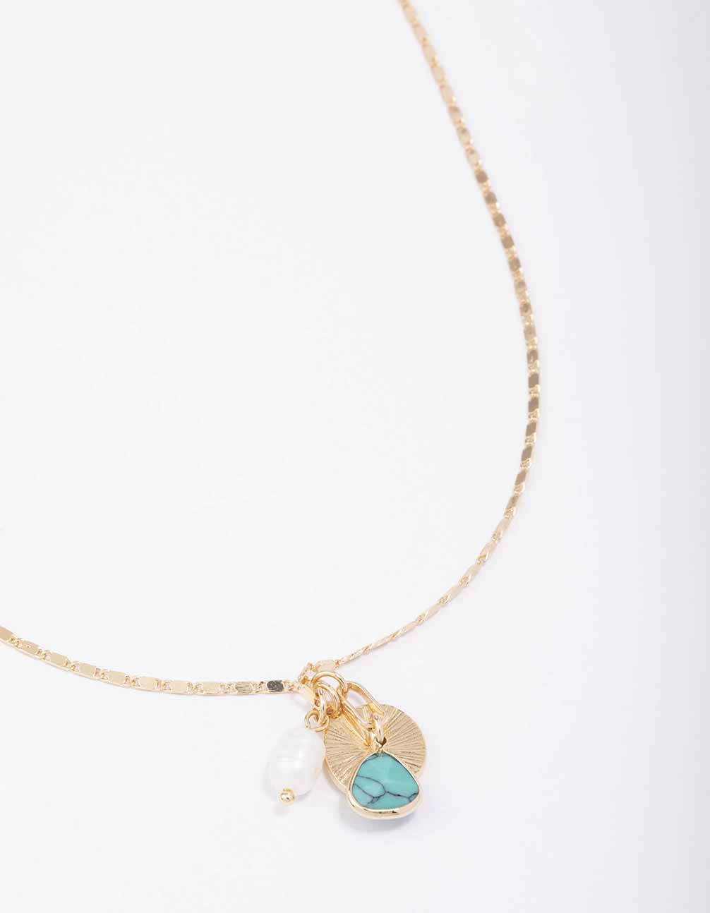 Gold Coin Freshwater Pearl Coin Necklace