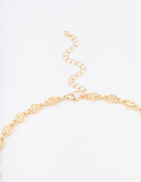 Gold Plated Hammered Disc Chain Necklace - link has visual effect only