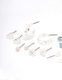 Silver Star & Heart Earring 8-Pack - link has visual effect only