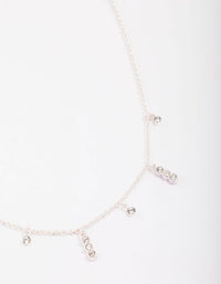Silver Graduating Diamante Chain Necklace - link has visual effect only