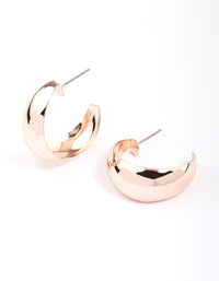 Rose Gold Open Chubby Hoop Earrings - link has visual effect only