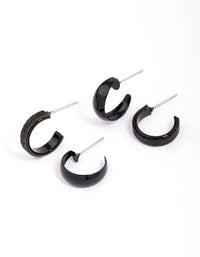 Black Glitter Hoop Earring Pack - link has visual effect only