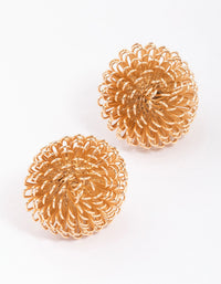 Gold Wire Loop Dome Stud Earrings - link has visual effect only