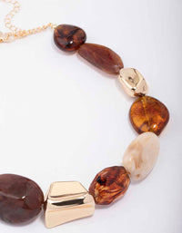 Gold Mixed Chunky Stone Necklace - link has visual effect only