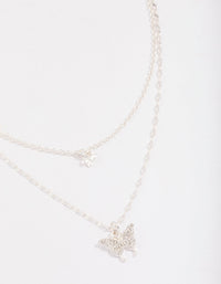 Silver Plated Graduating Butterfly Necklace - link has visual effect only