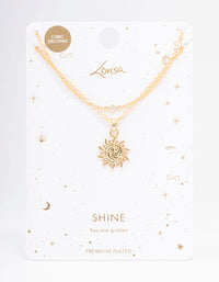 Gold Plated Double Layer Sun Necklace - link has visual effect only