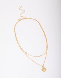 Gold Plated Double Layer Sun Necklace - link has visual effect only