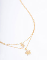 Gold Plated Little Daisy Layered Necklace - link has visual effect only