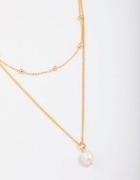 Gold Plated Petite Freshwater Pearl Layered Necklace - link has visual effect only