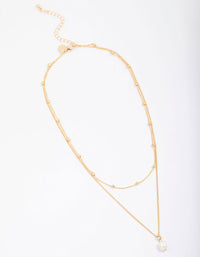 Gold Plated Petite Freshwater Pearl Layered Necklace - link has visual effect only