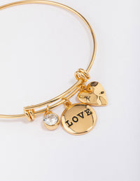 Gold Plated Disc Charm Bangle - link has visual effect only