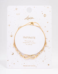 Gold Plated Bling Infinity Toggle Bracelet - link has visual effect only