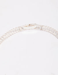 Silver Plated Cubic Zirconia Baguette Tennis Bracelet - link has visual effect only