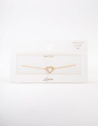 Gold Plated Sterling Silver Cubic Zirconia Heart Bracelet - link has visual effect only