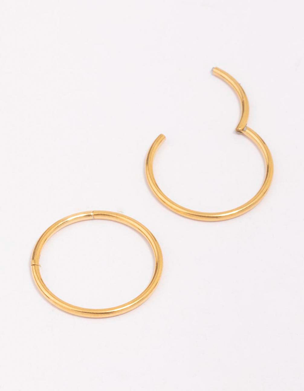 Gold Plated Surgical Steel Sleeper Hoop Earrings 16mm