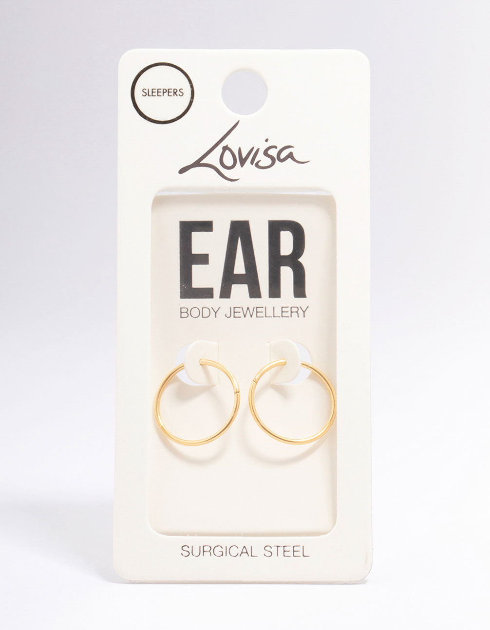 Gold Plated Surgical Steel Sleeper Hoop Earrings 16mm