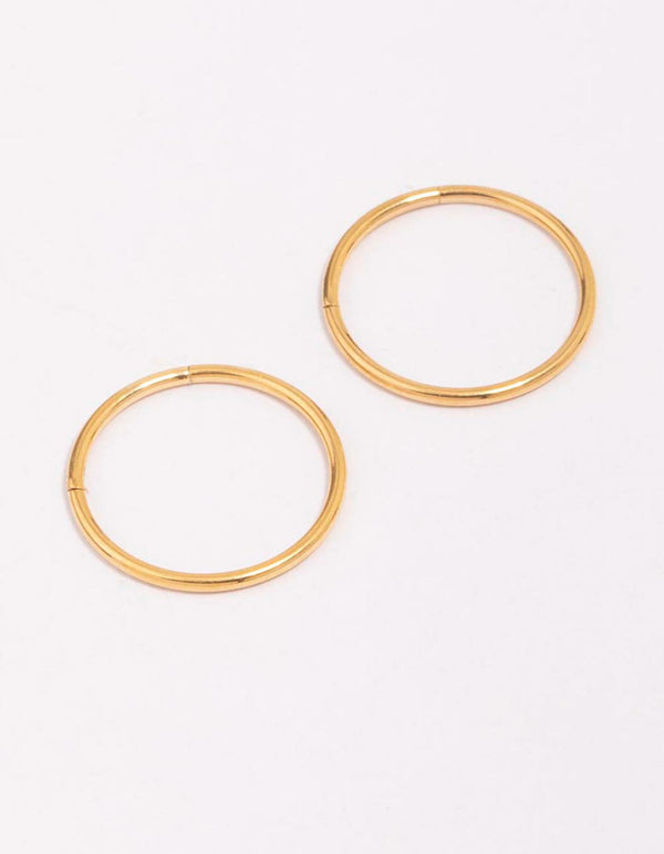 Gold Plated Surgical Steel Sleeper Hoop Earrings 16mm
