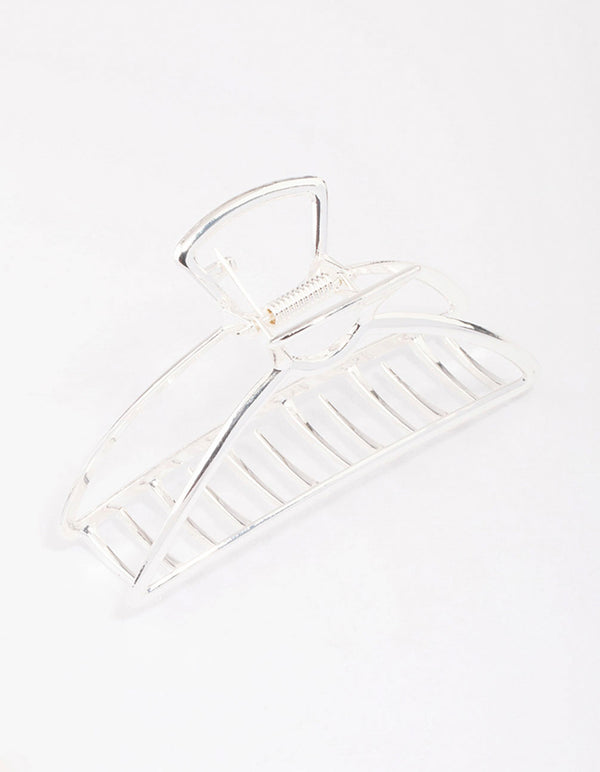 Silver Large Outline Hair Claw Clip