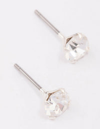 Silver Round Crystal Stud Earrings - link has visual effect only