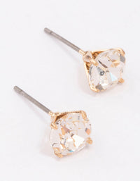 Gold Pear Champagne Stud Earrings 7mm - link has visual effect only