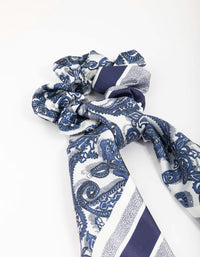 Blue Fabric Paisley Satin Scarf - link has visual effect only