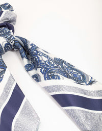 Blue Fabric Paisley Satin Scarf - link has visual effect only