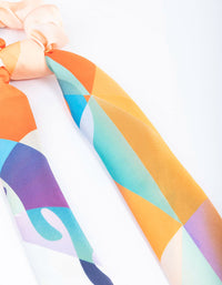 Fabric Geometric Colourful Satin Scarf - link has visual effect only