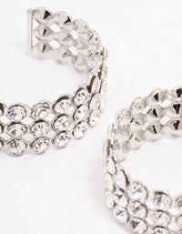 Silver Triple Row Bold Hoop Earrings - link has visual effect only