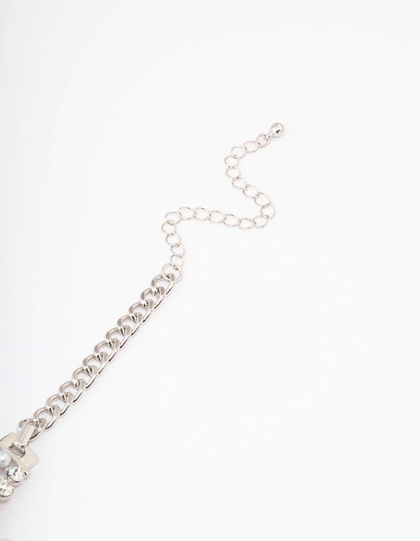Silver Statement Pearl Choker