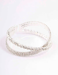 Silver Cluster Diamante Wrist Cuff - link has visual effect only