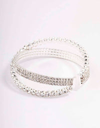 Silver Cluster Diamante Wrist Cuff - link has visual effect only