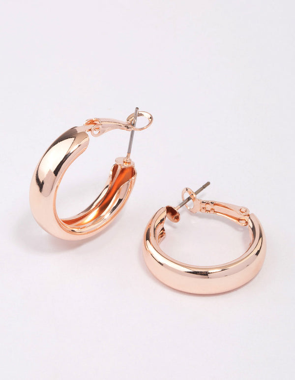 Rose Gold Sleek Hoop Earrings
