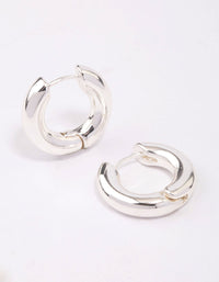 Silver Plain Clicker Hoop Earrings - link has visual effect only