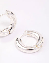 Silver Plain Clicker Hoop Earrings - link has visual effect only
