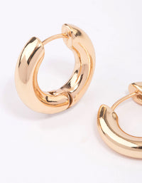 Gold Plain Clicker Hoop Earrings - link has visual effect only