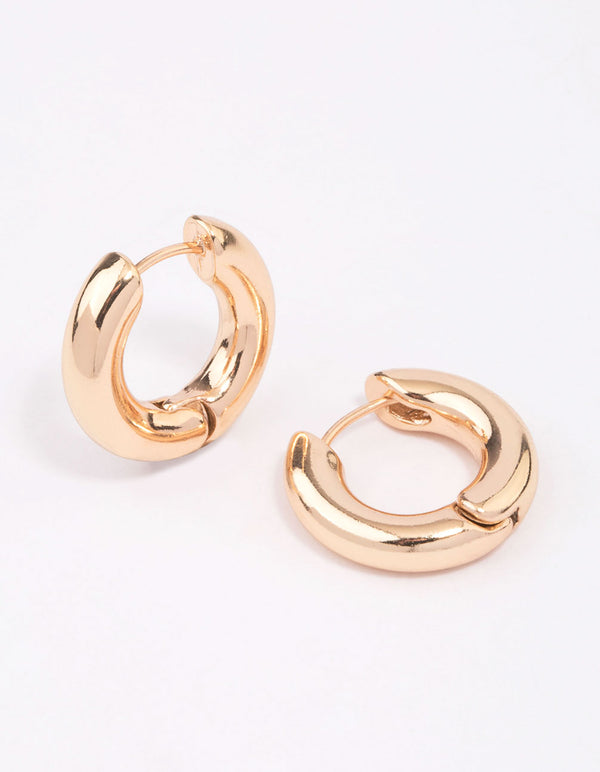 Gold Plain Clicker Hoop Earrings