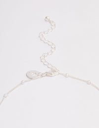 Silver Pearl Station Chain Necklace - link has visual effect only