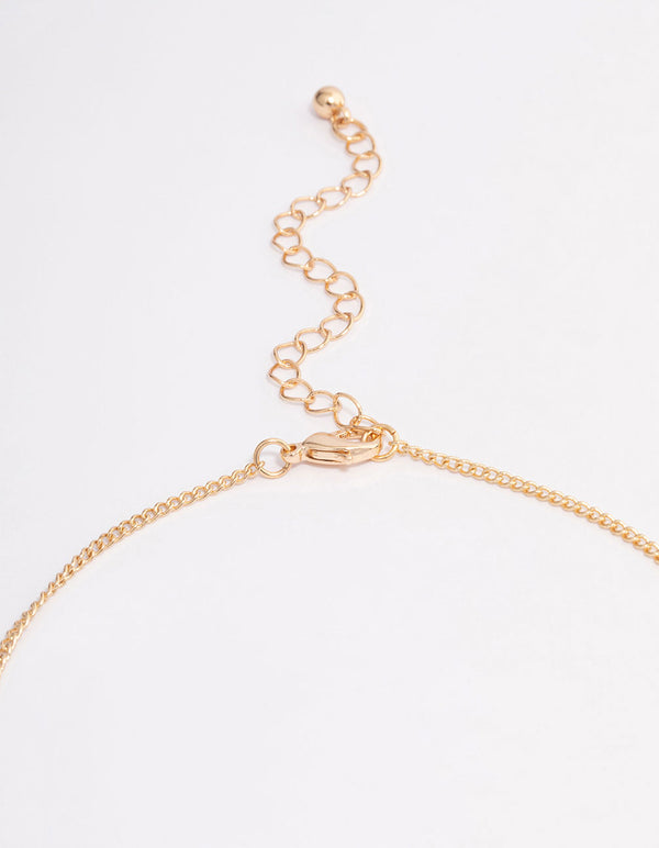 Gold Pearl Butterfly Droplet Necklace